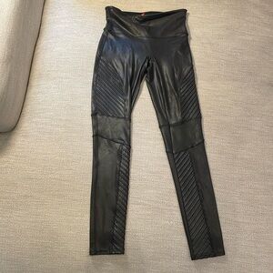 Spanx Moto Black Leather Legging